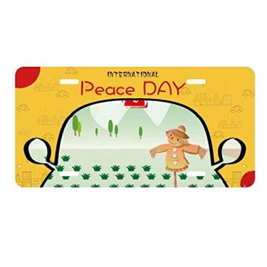 Imagem de DIYthinker Placa de licença Vernal Equinox Twenty Four Solar Term Tag Decoração de carro Dia da Paz