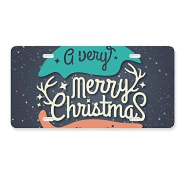 Imagem de DIYthinker Guirlanda colorida de Natal ilustração abstrata placa de licença decoração de aço inoxidável automóvel etiqueta
