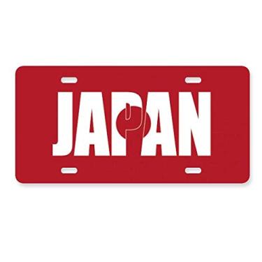 Imagem de DIYthinker Placa de licença com nome da bandeira do Japão, etiqueta de aço inoxidável para automóveis