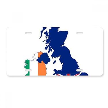 Imagem de DIYthinker Mapa da Grã-Bretanha, bandeira da Irlanda, país Reino Unido, placa de carro decoração de aço inoxidável
