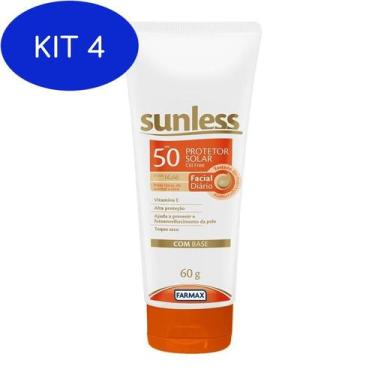 Imagem de Kit 4 Protetor Solar Sunless Facial Fps 50 Com Base Claro - Farmax