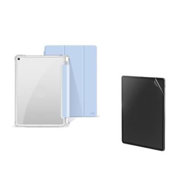 Imagem de Kit Capa + Película Paperlike p iPad 7/8/ 9 geracao - Capa Anti Impacto Fundo Transparente Fosco e espaço Caneta Apple Pencil + Película Fosca Paperlike sensação de escrever desenhar em papel