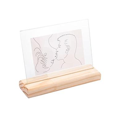 Imagem de Porta Retrato de Madeira e Vidro Vertical Pinus 10x15cm - Woodart