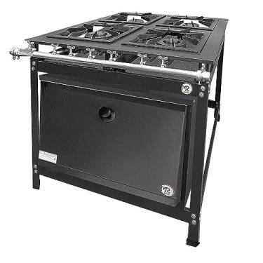 Imagem de Fogão Industrial 4 Bocas 2 Duplas Baixa Pressão Mr Fogões com Forno P8 Luxo