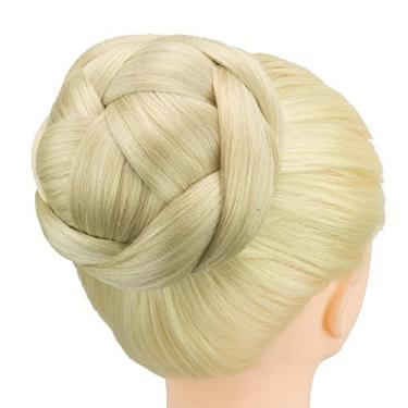 Imagem de IMISSU Capa de cabelo chignon trançada tamanho grande rosquinha apliques de cabelo scrunchie coque peruca updo (M4 Loira Suja)