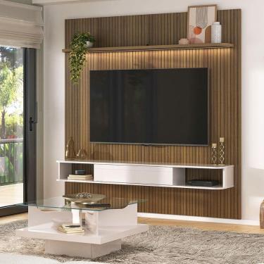Imagem de Sala de Estar Completa para TV Até 75 Polegadas Clara Pinho/Off White - Pnr Móveis