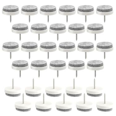 Imagem de TOVOT 32 peças de unhas de feltro para móveis, cadeiras e mesas com haste branca de 1/16 polegada, redonda