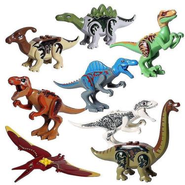 Imagem de 8pcs mundo dinossauros construção tijolos blocos figuras