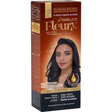 Imagem de Tinta de Cabelo 1.00 Kit, fleury, Preto Intenso