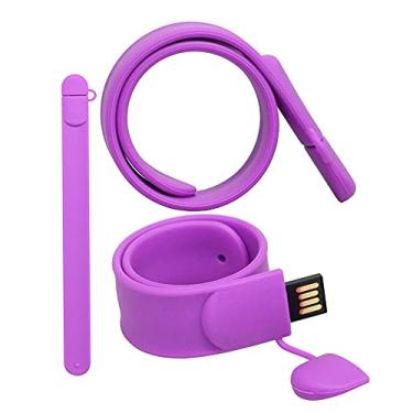 Imagem de Flash Drive em forma de pulseira de 32 GB USB Flash Drive Memory Stick Thum Drive USB Flash Disk U Pen Drive USB Disk Pen Drive USB Armazenamento externo USB Stick PenDrive (roxo)