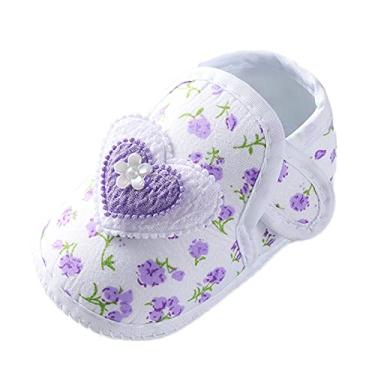 Imagem de Sandália confortável infantil infantil andadores sapatos laço princesa sapatos sandálias laço andadores planos chinelos de bebê, Roxo, 0-3 Months Infant
