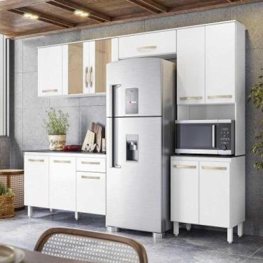 Imagem de Cozinha Compacta Branca 11 Portas E 1 Gaveta - Nicioli