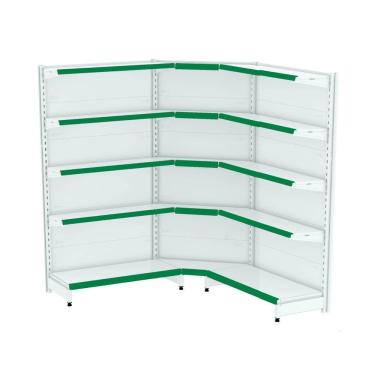 Imagem de Gondola Parede 202 Fit Ate 2 Metros 1 Canto Branco 15b Pe Ve