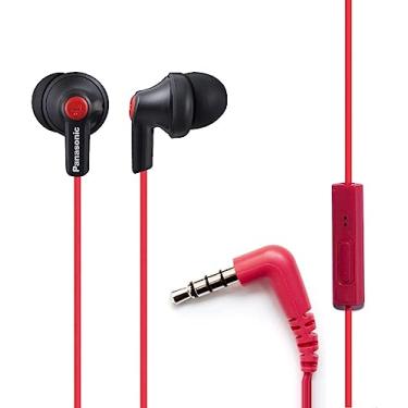 Imagem de Fones de ouvido com fio intra-auriculares e microfone Panasonic ErgoFit RP-TCM125-KB, preto/vermelho metálico