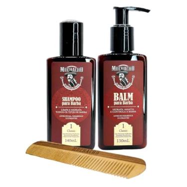 Imagem de Muchacho, Kit Shampoo para Barba + Balm para Barba + Pente Duplos Dentes - Muchacho Classic Frasco - Mesmo Produto, nova embalagem