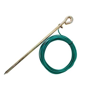 Imagem de MOKIKUBA - Haste de aterramento portátil com fio de aterramento flexível de 4,5 m listado pela UL | Ótimo para cercas elétricas, antenas, antenas, antenas, antenas satélite, pino de aterramento (haste de aterramento portátil com fio de 4,5 m)