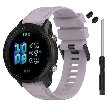 Imagem de TopPerfekt Pulseira para relógio Garmin Forerunner 955 – pulseira de substituição de silicone macio compatível com relógio inteligente 955 para mulheres e homens, lavanda