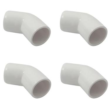 Imagem de Piutouyar 4 peças 3/4" 45 graus cotovelo PVC encaixe de tubulação, conector de tubo de grau de móveis de 2 vias conector de canto de tubo de encaixe de cotovelo de PVC para estrutura de suporte de