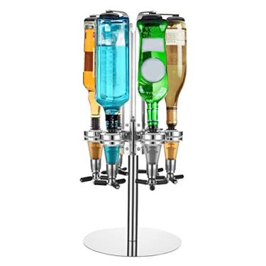 Imagem de Cocoarm Acessórios para carrinho Dispensador de álcool, dispensador de bebidas para 4/6 garrafas, suporte giratório para bebidas e bebidas de vinho, dispensador de bebida para coquetel, suporte de