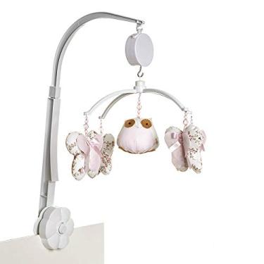 Imagem de Móbile Musical Coruja e Borboletas, Quarto Bebê Menina, Potinho de Mel, Rosa