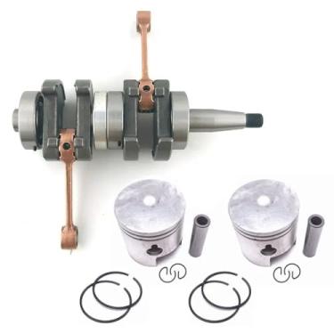 Imagem de OVERSEE 350-00030-0 Conjunto de cambota e pistão 350-00001 e anéis para motor de popa Tohatsu 9,9HP 15HP 18HP M15