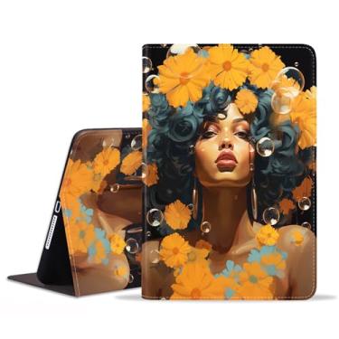 Imagem de ZXHSBROK Capa para Samsung Galaxy Tab A9 Plus 11 polegadas 2023 (modelo: SM-X210/X216/X218) - Capa fólio dobrável de couro PU fina com hibernar/despertar automático, moda feminina afro-americana