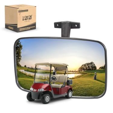 Imagem de Espelho retrovisor panorâmico grande 10L0L 9,57 cm, preto, serve para carrinho de golfe EZGO Yamaha Club Car