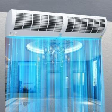 Imagem de Cortina de ar elétrica sobre porta, com controle remoto, 60cm, 90cm, 100cm, 120cm, 150cm, 2 tipos de velocidade do vento, refrigerador para sala de estar, banheiro