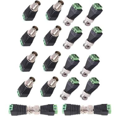 Imagem de Lagogia Conector terminal de parafuso BNC macho e fêmea, conectores macho adaptador BNC para Cat5e e conector balun de vídeo fêmea sem solda para câmera de vigilância CCTV, 20 peças