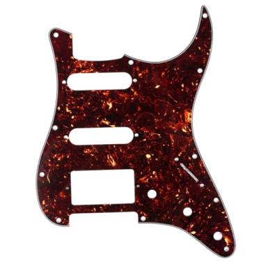 Imagem de Musiclily 11 Furos Escudo HSS Pickguard Strato para Guitarra Fender EUA/Mexicana Made Stratocaster Standard Estilo Moderno, 4 Camadas Tortoise Shell