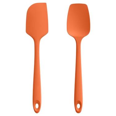 Imagem de U-Taste Espátula plana e espátula de colher: raspador de tigela de silicone resistente ao calor de 28,9 cm 600ºF, utensílio de mistura de cozinha de borracha flexível com superfície antiaderente