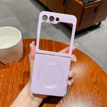 Imagem de Capa para Samsung Galaxy Z Flip 5 4 3 Soft 2 em 1 Combo Back Cover com película protetora de câmera, roxa, para Galaxy Z Flip5