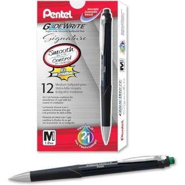 Imagem de Pentel Caneta esferográfica Glidewrite Signature Black Barrel, (1,0 mm), linha média, tinta verde, 12 canetas (BX930A-D)