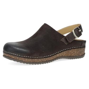 Imagem de Dansko Tamanco feminino Merrin Sling-Back Mule – Entressola de cortiça de densidade dupla/EVA e sola de borracha leve – durável e confortável em estrutura grampeada patenteada, Chocolate, 7.5-8
