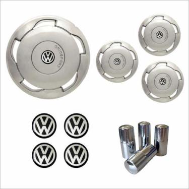 Imagem de Jogo Calota Aro 14 Orbital Volkswagen + Emblema Resinado + Tampa Venti