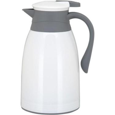 Imagem de GARRAFA TÉRMICA 25x16x13cm 1L PLÁSTICO BRANCO AMPOLA VIDRO - NH