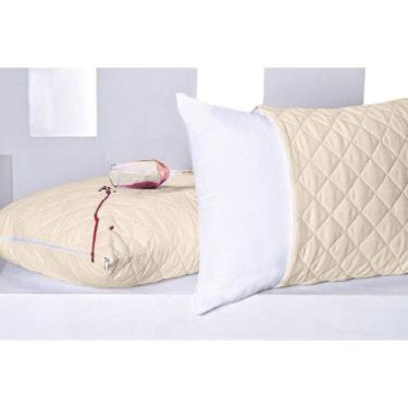 Imagem de Kit 2 Capa Impermeável Matelada para Travesseiro Grande 90cmx50cm C/ Z