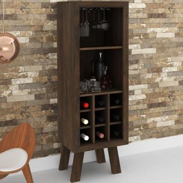 Imagem de Bar Adega 1 Prateleira 9 Nichos Rústico AD5000 - Tecno Mobili