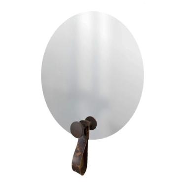 Imagem de Espelho Funcional Hook Corten Alça Rajada 50 Cm Redondo - e2g Design