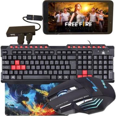 Imagem de Kit Gamer Mobilador Para Celular Com Teclado + Mouse Gamer 3200Dpi - K