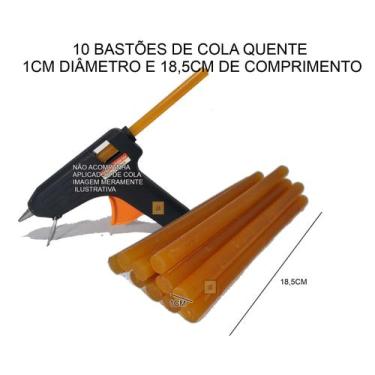 Imagem de 10 Refil Bastão Cola Quente Grossa 10mm Poliamida - BlackH, Ambar