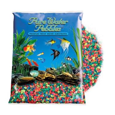 Imagem de Pure Water Pebbles Cascalho de aquário, 900 g, arco-íris neon
