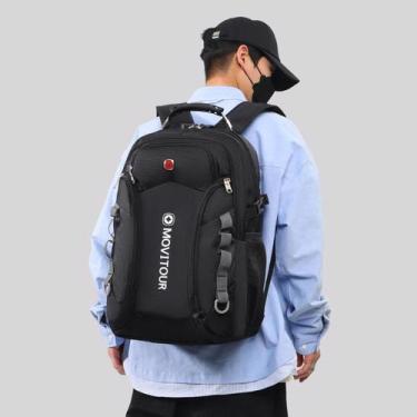 Imagem de Mochila Unissex Notebook com Cadeado, Entrada para USB/ Fone de ouvido