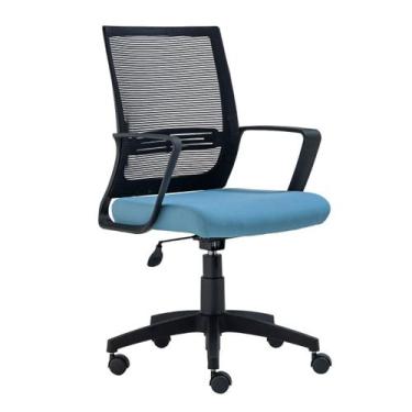 Imagem de Cadeira de Escritório Giratória Stay Roal Preto/Azul Encosto em Tela B