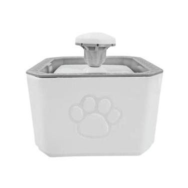 Imagem de Bebedouro Fonte de Água Pet Filtro Gatos e Cachorros 2.5L, Branco