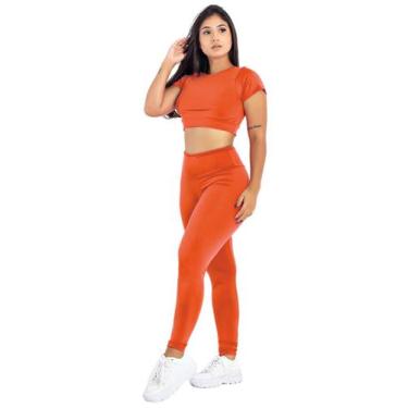 Imagem de Conjunto Feminino Fitness Top Manga + Calça Legging Basica  MAG853_901