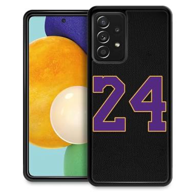 Imagem de Goodsprout Compatível com Samsung Galaxy A53, preto 24 Jersey roxo amarelo incrível design padrão à prova de choque anti-arranhões capa traseira rígida PC para Samsung Galaxy A53