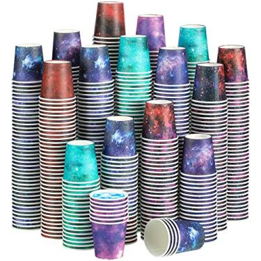 Imagem de 600 peças de copos de papel descartáveis 59 g copos de banheiro com céu estrelado pequenos copos descartáveis coloridos pequenos copos de papel mini copos de papel para festa, piquenique, churrasco,