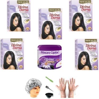 Imagem de Hene em Po Divina Dama 05x50gr Jaborandi (Incolor, Chocolate, Preto, A