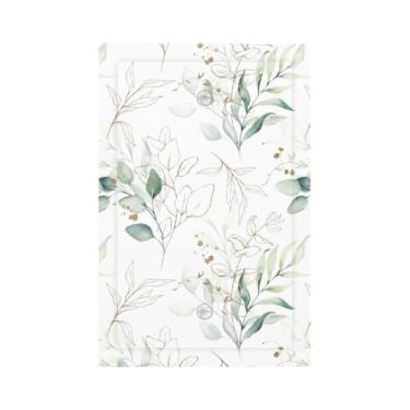 Imagem de Capa decorativa para interruptor de luz de saída de plantas florais de eucalipto verde sálvia sem dispositivo placa de parede em branco placa elétrica para banheiro acessórios de decoração de casa